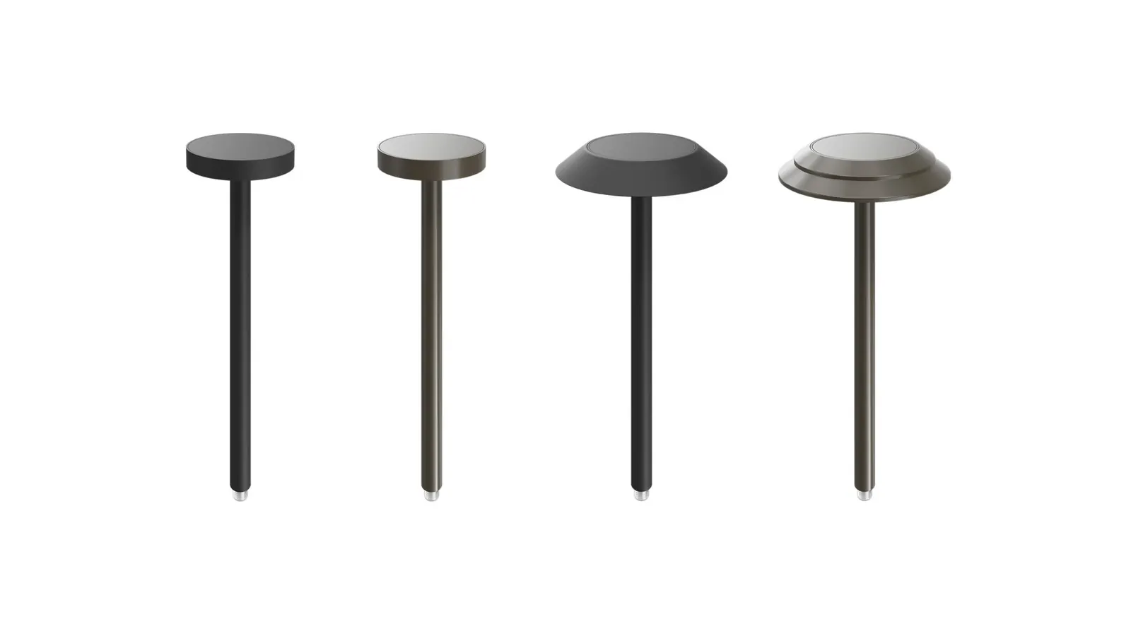 HK Radius path lights in four finishes and cap styles